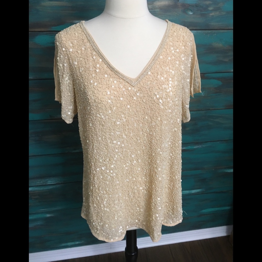 Sundance by Robert Redford sequined party blouse